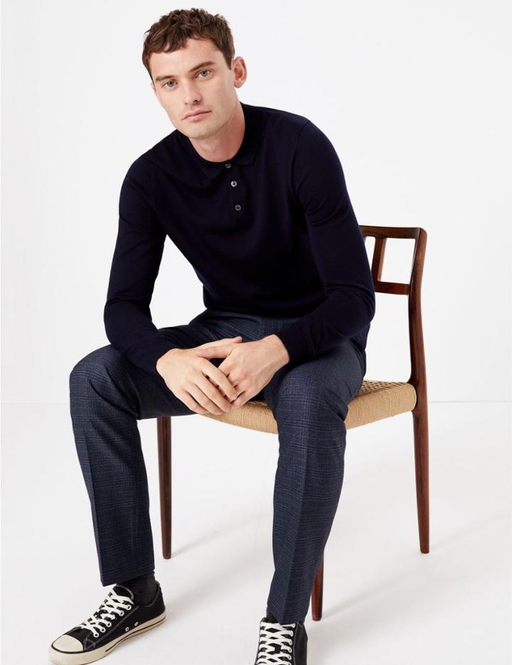 Marks & Spencer Slim Fit Stretch Checked Trousers