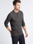 Marks & Spencer Pure Cotton Textured Top Grey Mix