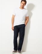 Marks & Spencer Pure Cotton Chinos With Stormwear&trade; Navy Mix