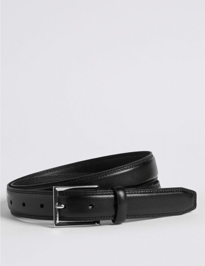 Marks & Spencer High Shine Leather Buckle Belt Tan
