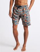 Marks & Spencer Cactus Print Quick Dry Swim Shorts Navy Mix