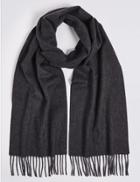 Marks & Spencer Pure Cashmere Woven Scarf Charcoal