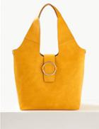 Marks & Spencer Faux Leather Ring Detail Hobo Bag Ochre