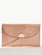 Marks & Spencer Fold Over Chain Clutch Bag Nude