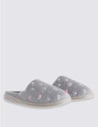 Marks & Spencer Heart Mule Slippers Grey Mix