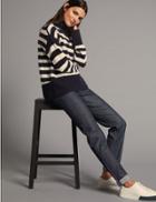 Marks & Spencer Mid Rise Relaxed Slim Jeans Blue