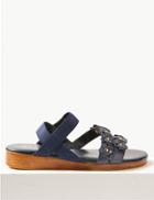 Marks & Spencer Leather Two Band Sandals Navy