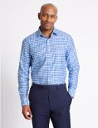 Marks & Spencer 2 Pack Pure Cotton Tailored Fit Shirt Blue Mix