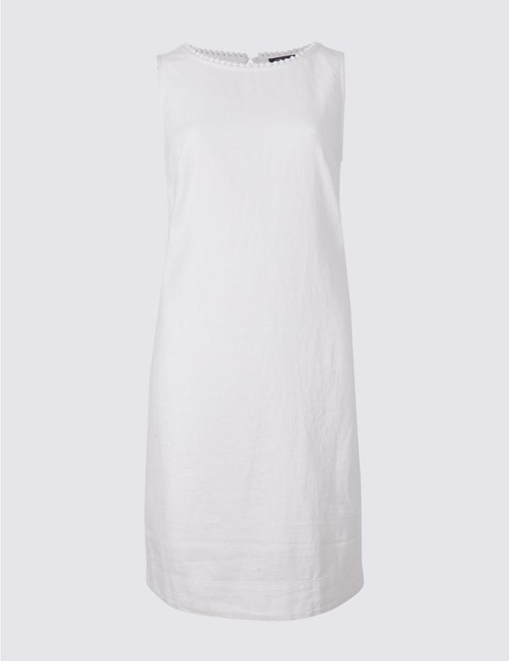 Marks & Spencer Petite Linen Blend Tunic Dress Ivory