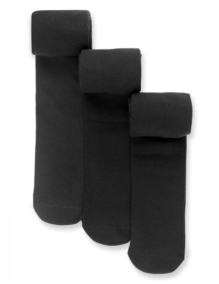 Marks & Spencer 3 Pairs Of Freshfeet&trade; Plain School Tights(4-14 Years) Black