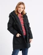 Marks & Spencer Petite Faux Fur Parka With Stormwear&trade; Black