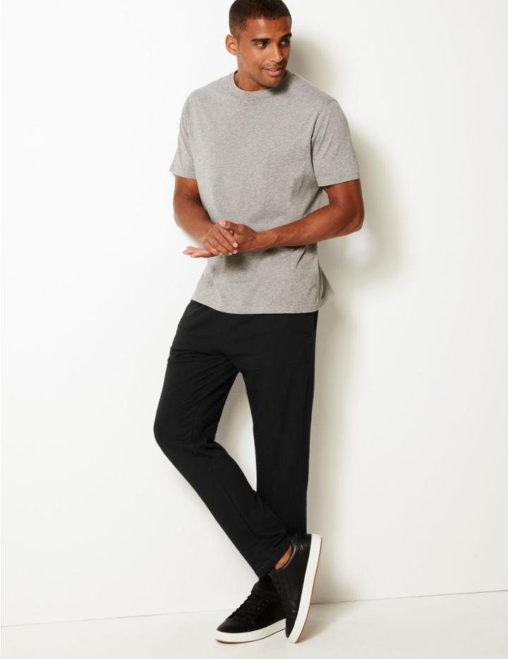 Marks & Spencer Slim Fit Cotton Joggers Black
