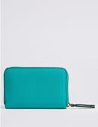 Marks & Spencer Faux Leather Zip Around Purse Teal