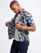 Marks & Spencer Slim Fit Large Floral Print Shirt Khaki Mix