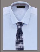 Marks & Spencer Pure Silk Geometric Print Tie Navy Mix