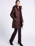 Marks & Spencer Down & Feather Padded Jacket With Stormwear&trade; Berry