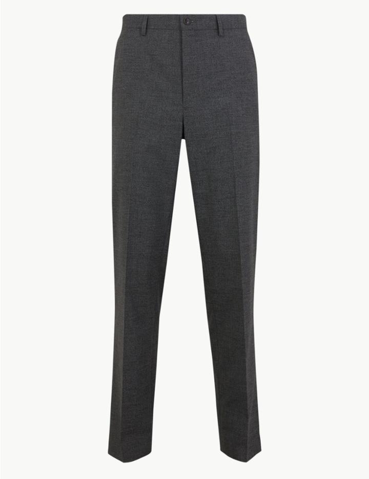 Marks & Spencer Regular Fit Stretch Trousers Black Mix