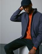 Marks & Spencer Linen Blend Bomber Jacket With Stormwear&trade; Navy