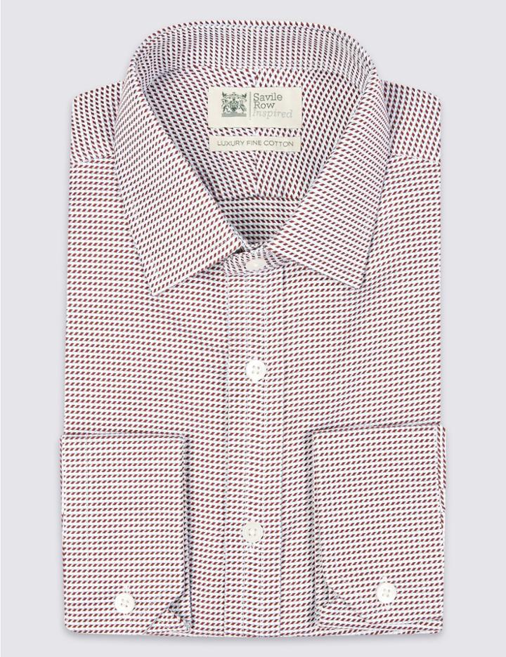 Marks & Spencer Pure Cotton Tailored Fit Shirt Russet