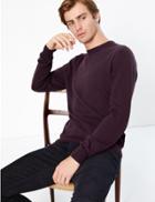 Marks & Spencer Pure Cotton Crew Neck Jumper Grape