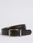 Marks & Spencer Leather Buckle Reversible Belt Black/brown