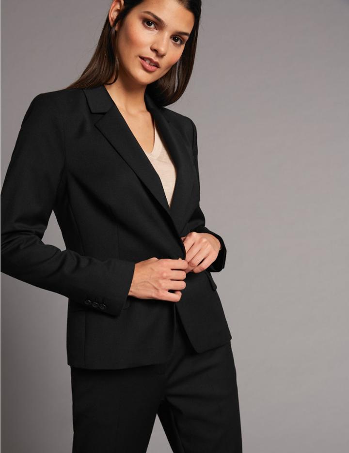 Marks & Spencer Wool Blend Single Breasted Blazer Black