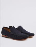 Marks & Spencer Extra Wide Fit Suede Loafers Navy