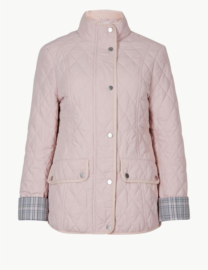 Marks & Spencer Quilted & Padded Jacket Dusted Pink