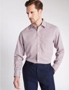 Marks & Spencer Pure Cotton Non-iron Shirt With Pocket Cranberry
