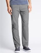 Marks & Spencer Slim Fit Pure Cotton Flat Front Chinos Medium Grey