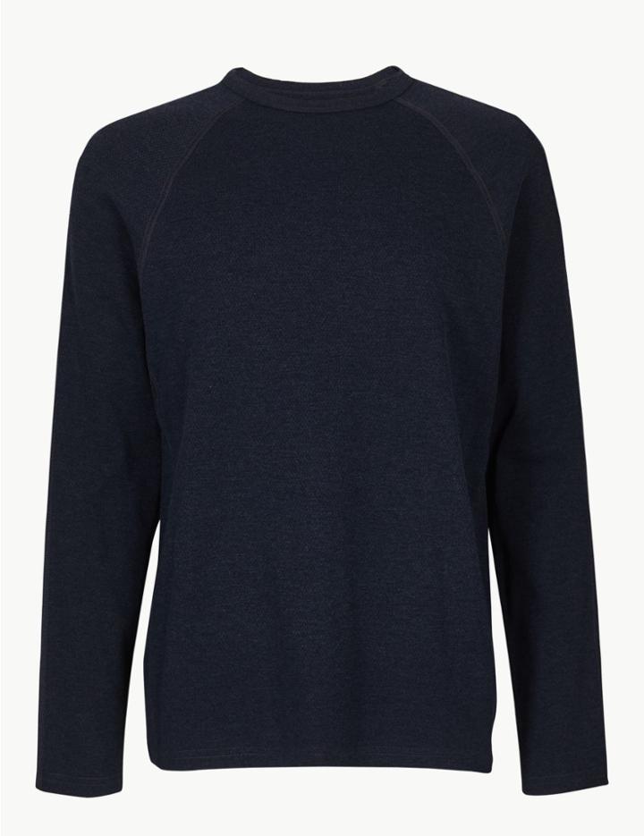 Marks & Spencer Active Cotton Rich Sweatshirt Navy Mix