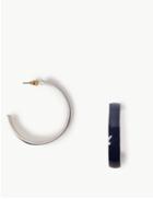 Marks & Spencer Large Textured Hoop Earrings Blue Mix