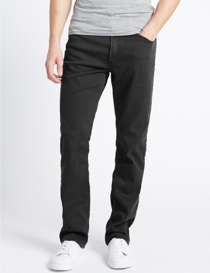 Marks & Spencer Straight Fit Stretch Jeans Grey