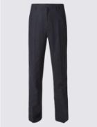 Marks & Spencer Linen Rich Trousers Navy