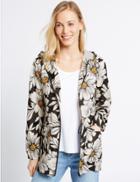 Marks & Spencer Floral Print Parka Coat With Stormwear&trade; Black Mix