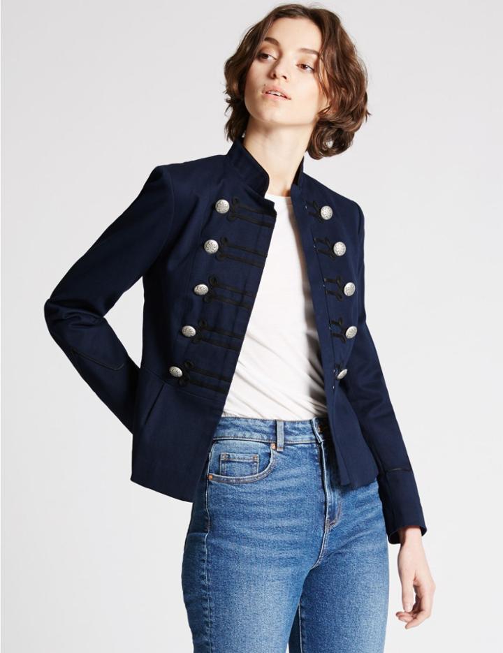 Marks & Spencer Military Bandstand Jacket Navy Mix