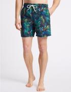 Marks & Spencer Tropical Bird Quick Dry Swim Shorts Navy Mix