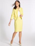 Marks & Spencer Cotton Rich Textured Trophy Jacket Yellow
