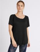 Marks & Spencer Tie Front Short Sleeve T-shirt Black