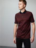 Marks & Spencer Supima&reg; Cotton Striped Polo Shirt Crimson
