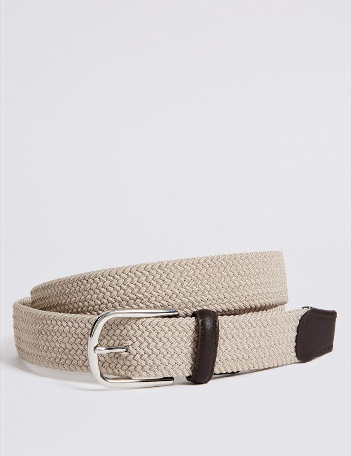 Marks & Spencer Stretch Web Active Waistband Casual Belt Stone