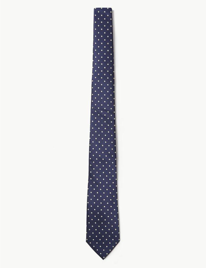 Marks & Spencer Spot & Stripe Tie Navy Mix