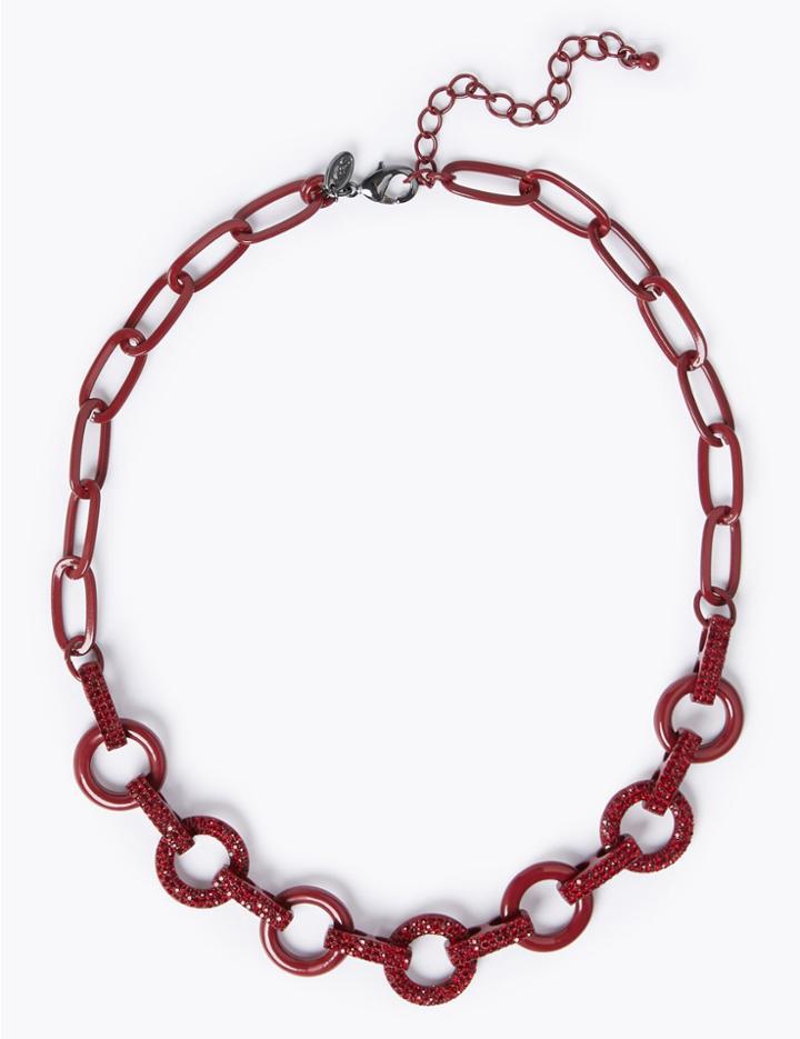 Marks & Spencer Colour Block Chain Necklace Berry