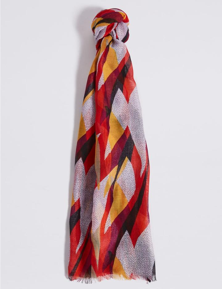 Marks & Spencer Abstract Colour Block Scarf Multi