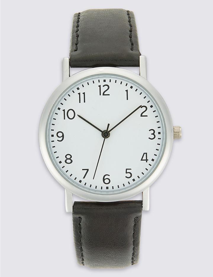 Marks & Spencer Everyday Round Face Watch Black Mix