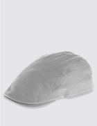 Marks & Spencer Pure Linen Cool & Fresh&trade; Checked Flat Cap Grey