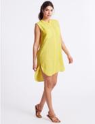 Marks & Spencer Pure Cotton Sleeveless Beach Dress Yellow