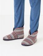 Marks & Spencer Fairisle Warm Lined Slipper Boots Multi