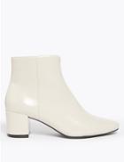 Marks & Spencer Patent Block Heel Ankle Boots Stone