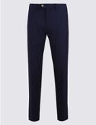 Marks & Spencer Slim Fit Flat Front Chinos Navy